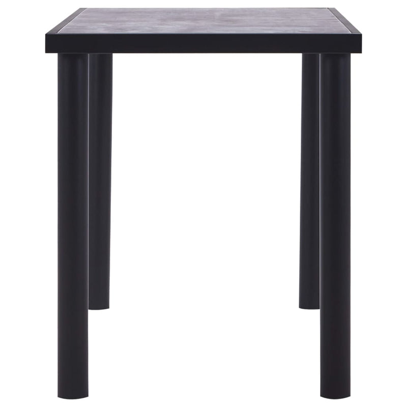 Dining Table Black and Concrete Grey 120x60x75 cm MDF