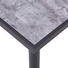 vidaXL Dining Table Black and Concrete Grey 140x70x75 cm MDF 4