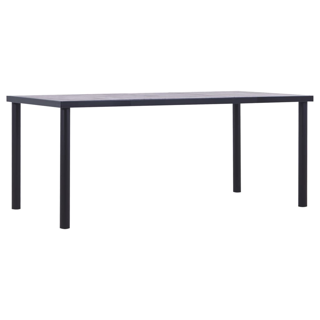 vidaXL Dining Table Black and Concrete Grey 180x90x75 cm MDF 1