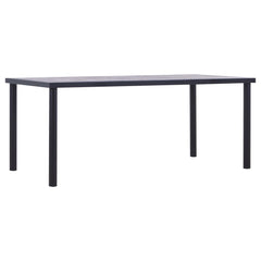 vidaXL Dining Table Black and Concrete Grey 180x90x75 cm MDF 1