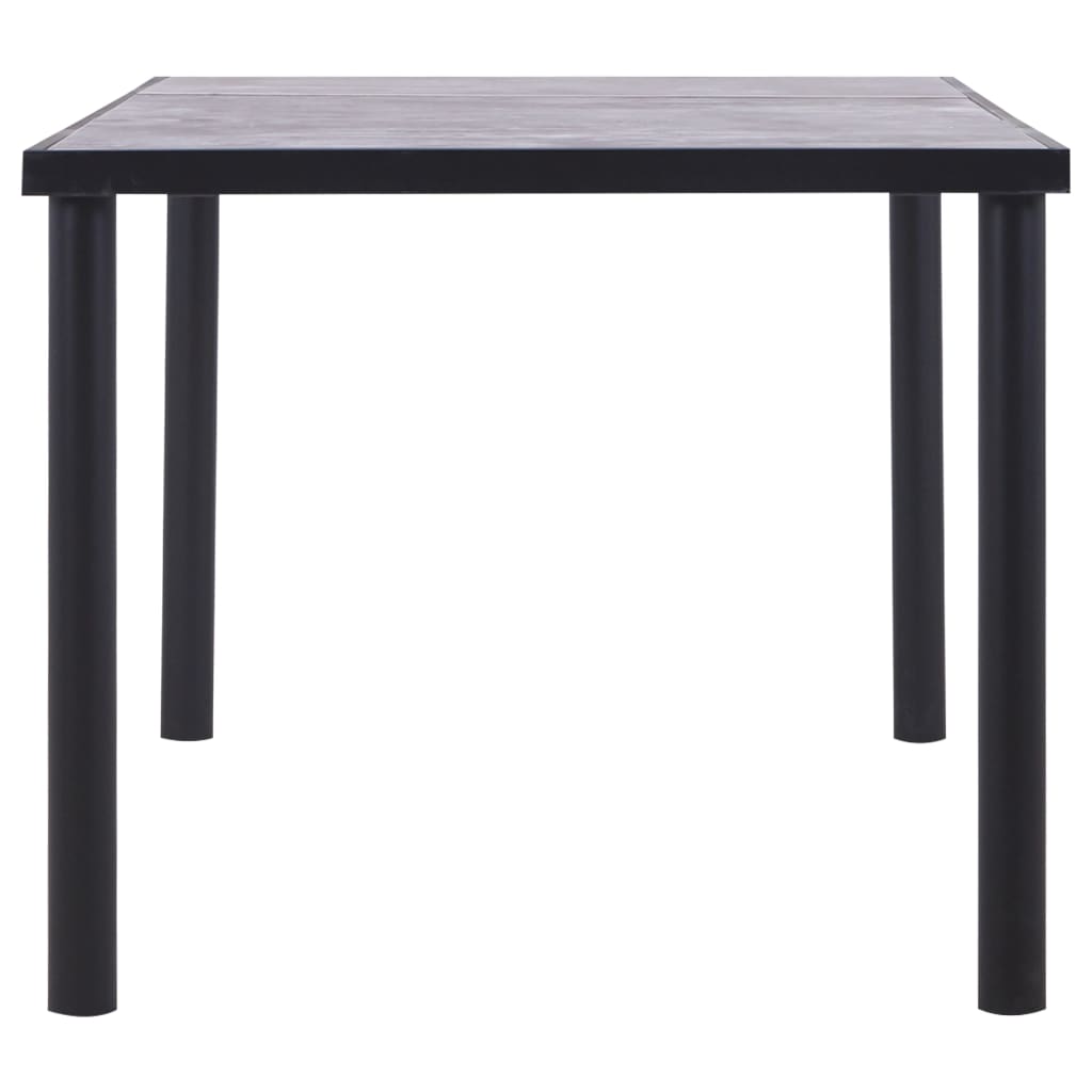vidaXL Dining Table Black and Concrete Grey 180x90x75 cm MDF 3