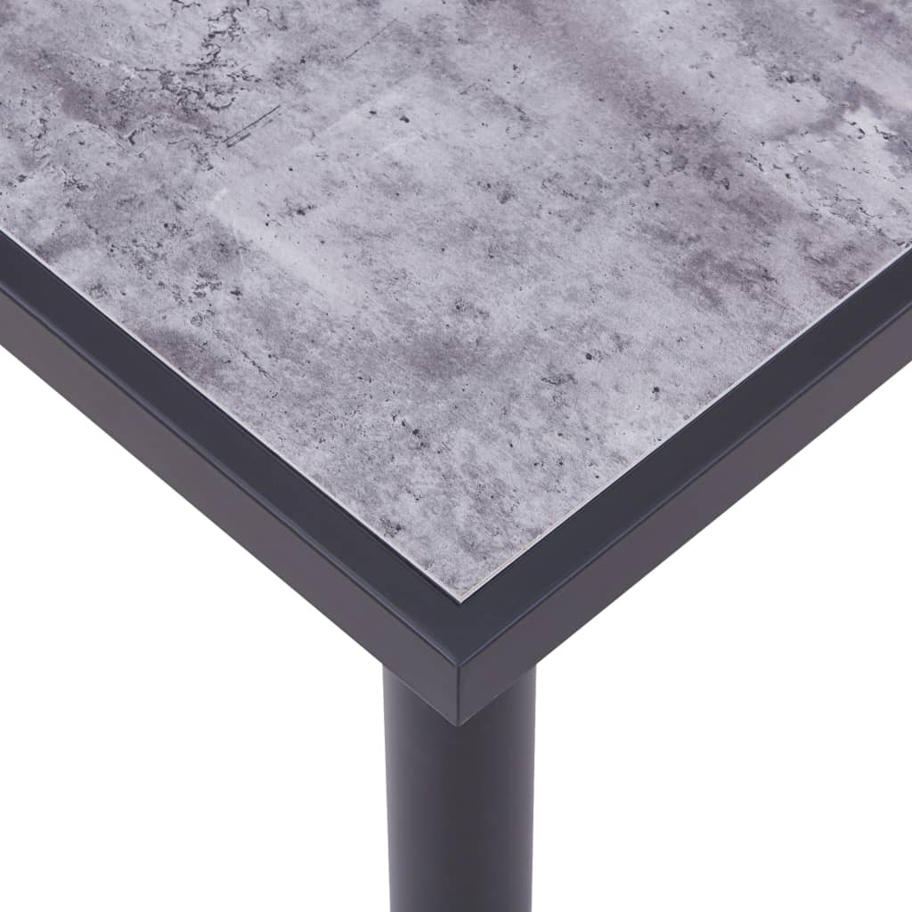 vidaXL Dining Table Black and Concrete Grey 180x90x75 cm MDF 4