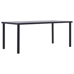 vidaXL Dining Table Black and Concrete Grey 200x100x75 cm MDF 1