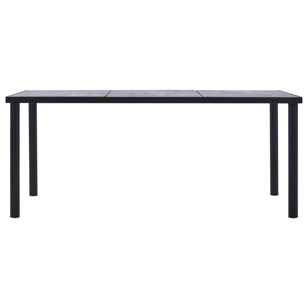 vidaXL Dining Table Black and Concrete Grey 200x100x75 cm MDF 2