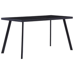 vidaXL Dining Table Black 140x70x75 cm Tempered Glass 1