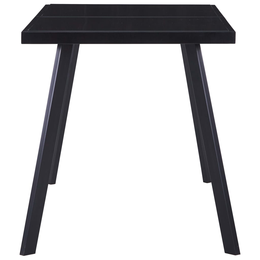 vidaXL Dining Table Black 140x70x75 cm Tempered Glass 3