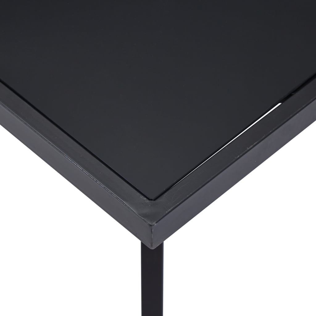 vidaXL Dining Table Black 140x70x75 cm Tempered Glass 4