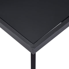 vidaXL Dining Table Black 140x70x75 cm Tempered Glass 4