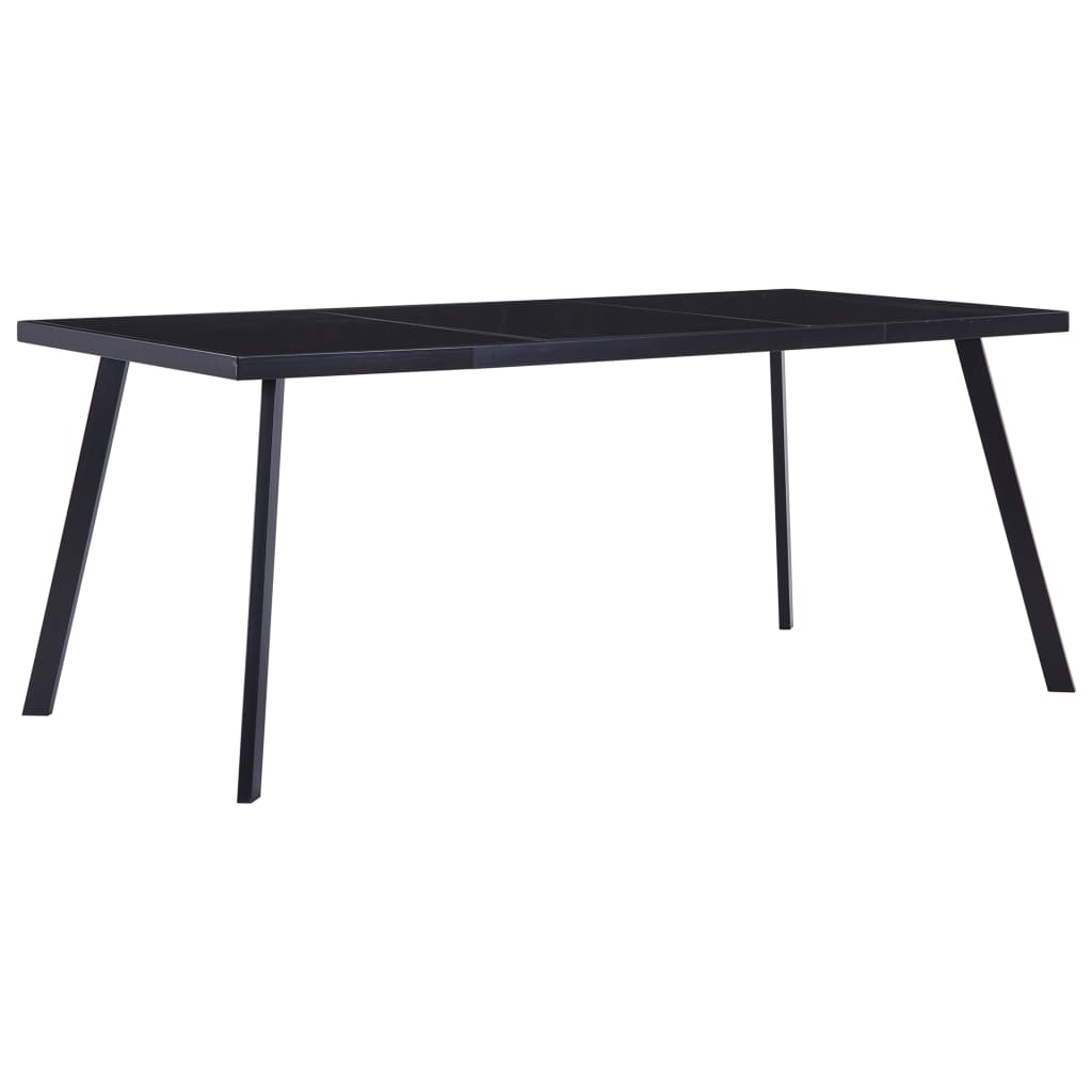 vidaXL Dining Table Black 160x80x75 cm Tempered Glass 1
