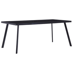 vidaXL Dining Table Black 160x80x75 cm Tempered Glass 1