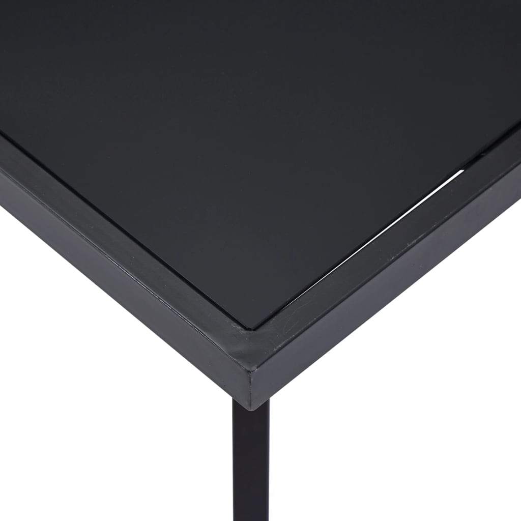 vidaXL Dining Table Black 160x80x75 cm Tempered Glass 4