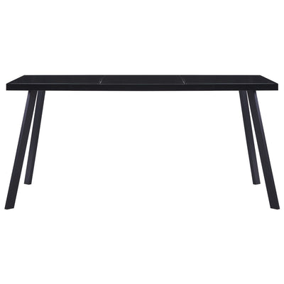 Dining Table Black 180x90x75 cm Tempered Glass