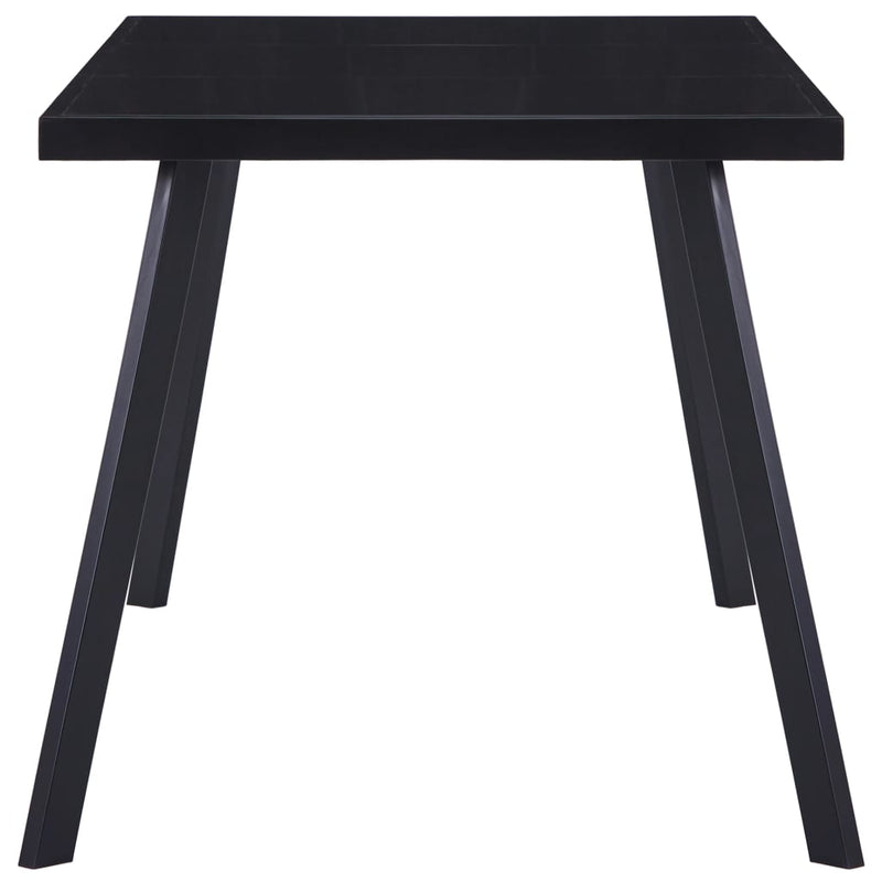 Dining Table Black 180x90x75 cm Tempered Glass