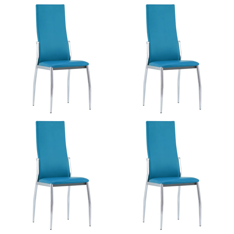 Dining Chairs 4 pcs Blue Faux Leather