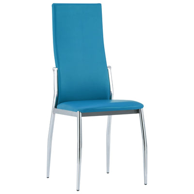 Dining Chairs 4 pcs Blue Faux Leather