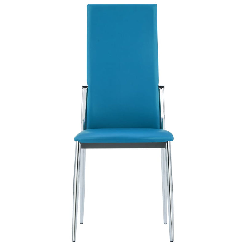 Dining Chairs 4 pcs Blue Faux Leather