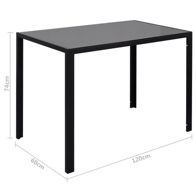 7 Piece Dining Table Set Black and White