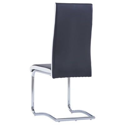 Cantilever Dining Chairs 2 pcs Black Faux Leather