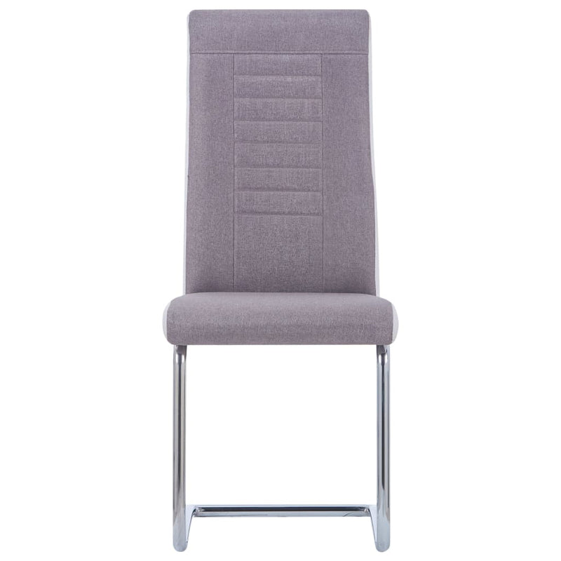 Cantilever Dining Chairs 4 pcs Taupe Fabric