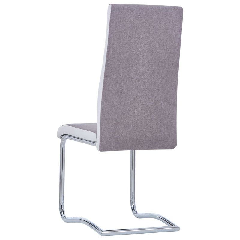 Cantilever Dining Chairs 4 pcs Taupe Fabric