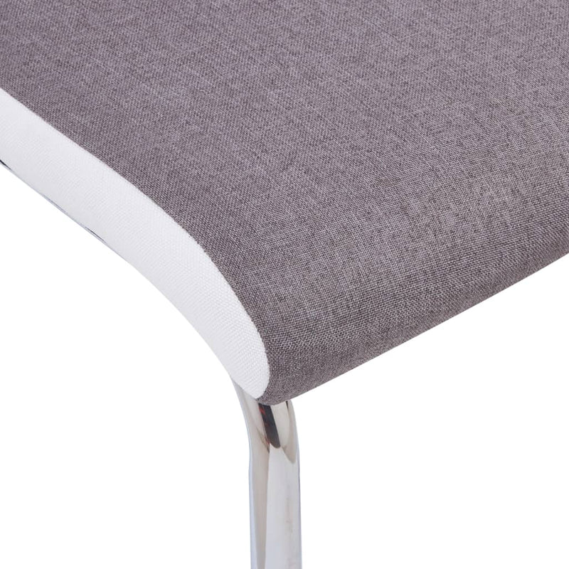 Cantilever Dining Chairs 4 pcs Taupe Fabric