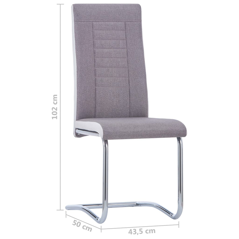 Cantilever Dining Chairs 4 pcs Taupe Fabric