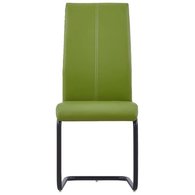 Cantilever Dining Chairs 4 pcs Green Faux Leather