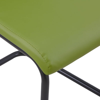 Cantilever Dining Chairs 4 pcs Green Faux Leather