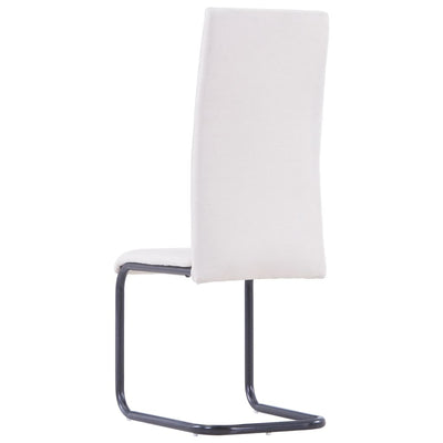 Cantilever Dining Chairs 2 pcs Cream Fabric