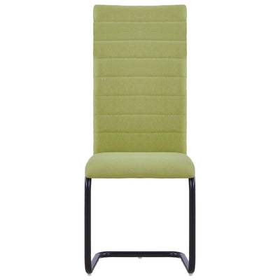 Cantilever Dining Chairs 2 pcs Green Fabric