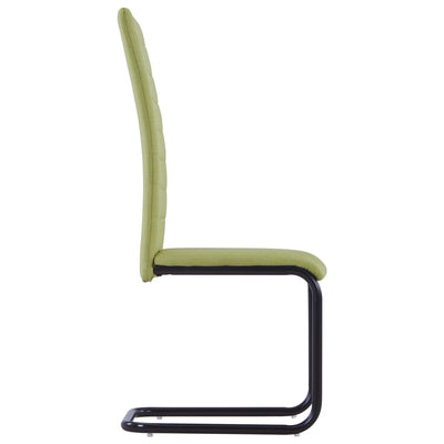 Cantilever Dining Chairs 2 pcs Green Fabric