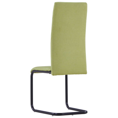 Cantilever Dining Chairs 2 pcs Green Fabric