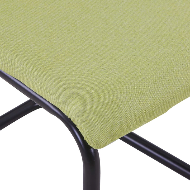 Cantilever Dining Chairs 2 pcs Green Fabric