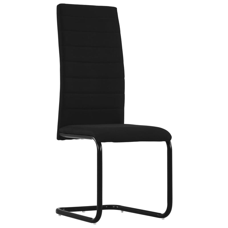 Cantilever Dining Chairs 2 pcs Black Fabric