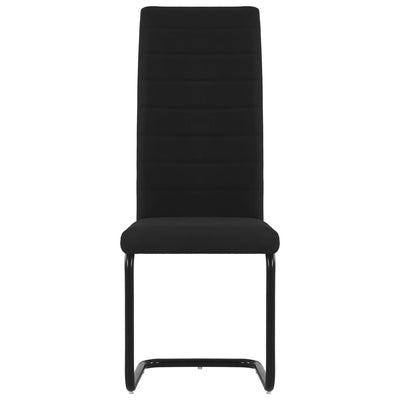 Cantilever Dining Chairs 2 pcs Black Fabric