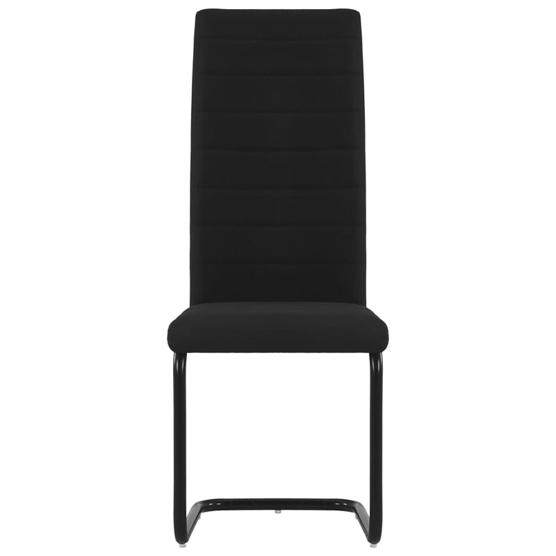 Cantilever Dining Chairs 2 pcs Black Fabric