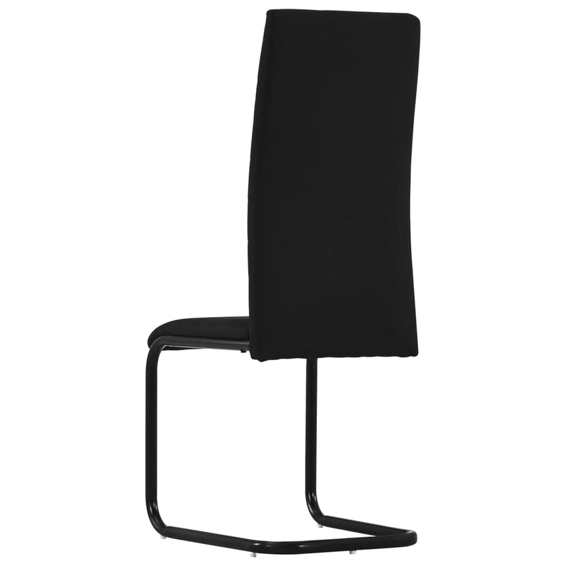 Cantilever Dining Chairs 2 pcs Black Fabric