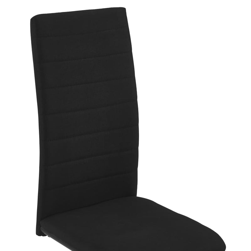 Cantilever Dining Chairs 2 pcs Black Fabric