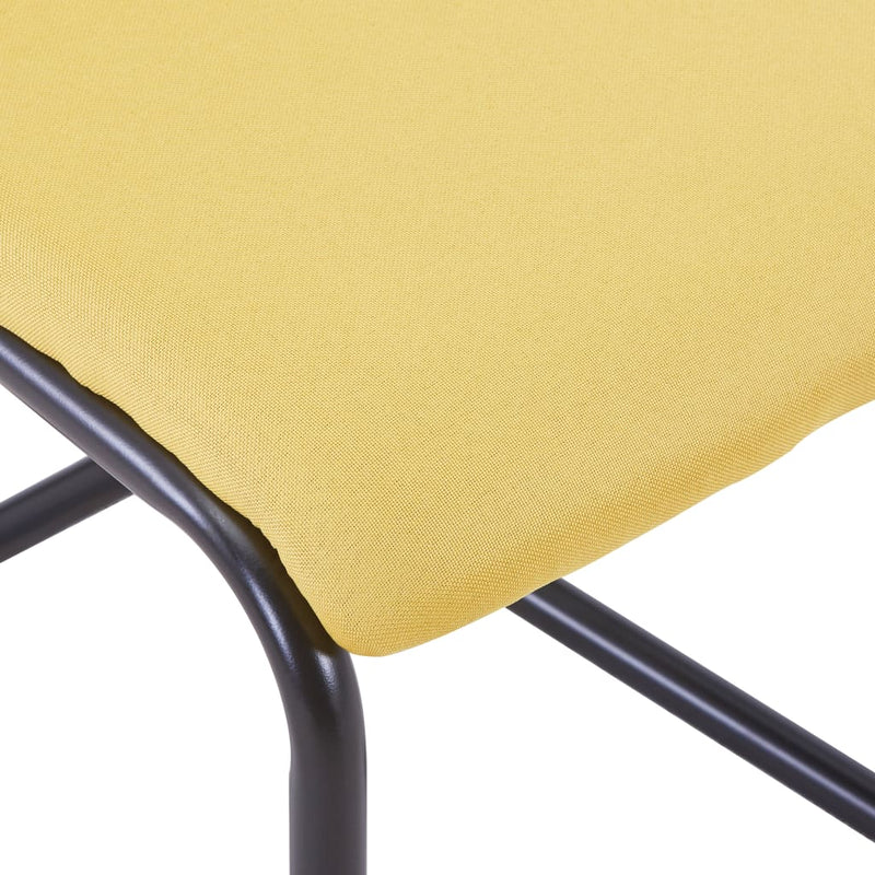 Cantilever Dining Chairs 4 pcs Yellow Fabric