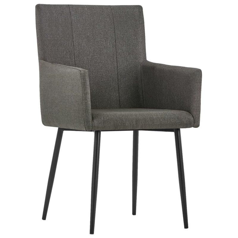 Dining Chairs with Armrests 2 pcs Taupe Fabric