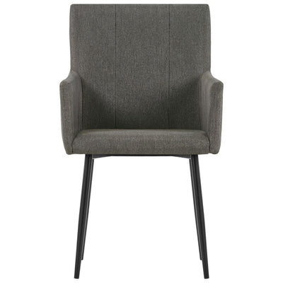 Dining Chairs with Armrests 2 pcs Taupe Fabric