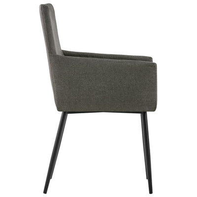 Dining Chairs with Armrests 2 pcs Taupe Fabric