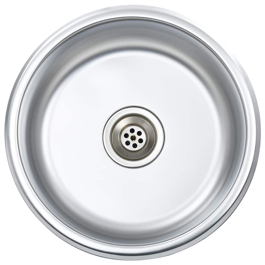 vidaXL Kitchen Sink with Strainer and Trap Stainless Steel 2