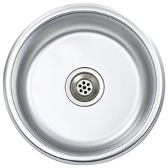 vidaXL Kitchen Sink with Strainer and Trap Stainless Steel 2
