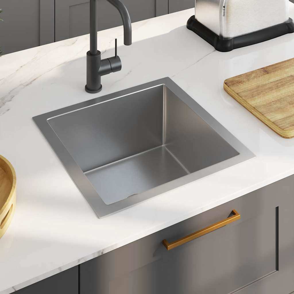 vidaXL Handmade Kitchen Sink Stainless Steel 1