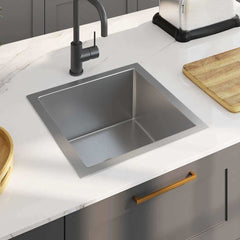 vidaXL Handmade Kitchen Sink Stainless Steel 1
