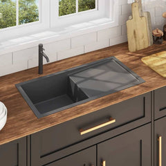 Handmade Kitchen Sink Stainless Steel Black 87 cm 44 cm one sink + washboard