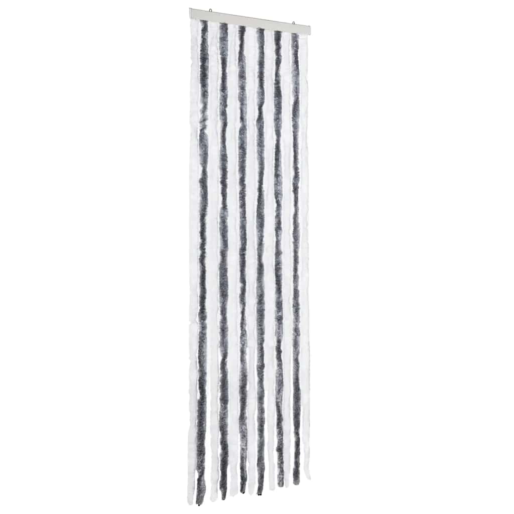 vidaXL Insect Curtain Grey and White 56x185 cm Chenille 2