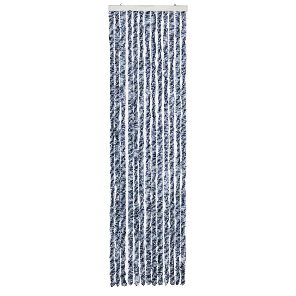 284273 vidaXL Insect Curtain Blue, White and Silver 56x185 cm Chenille 3