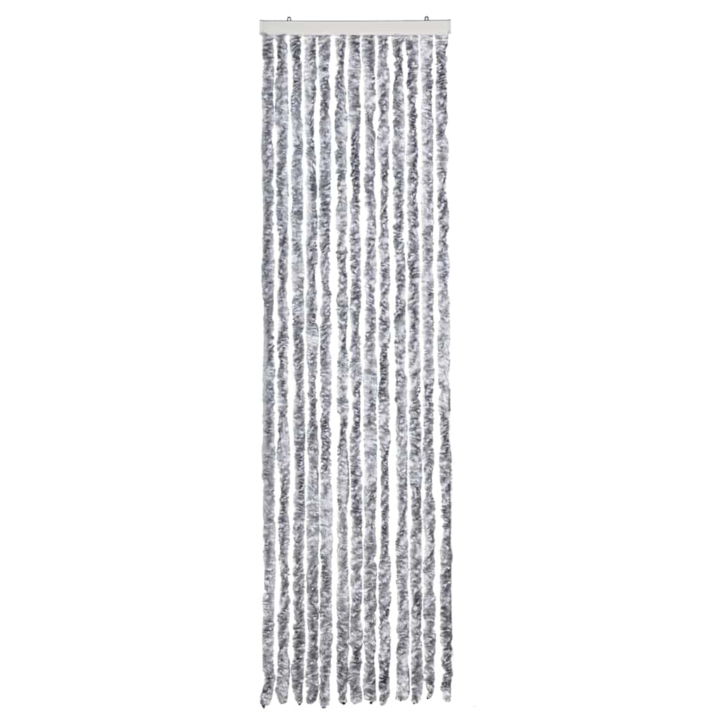 vidaXL Insect Curtain White and Grey 56x185 cm Chenille 3